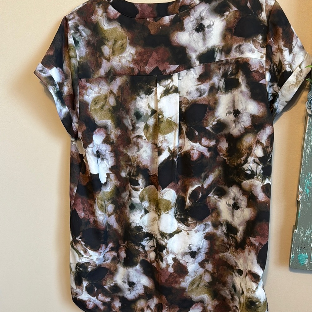Simply Vera Floral Short Sleeve Blouse Large - Picture 4 of 4
